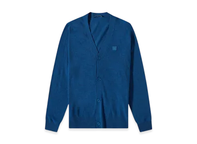 Acne Studios Keve Face V-Neck Cardigan "Indigo Melange"