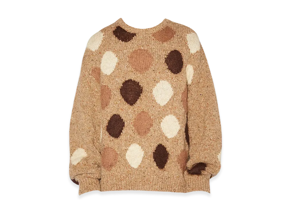 Acne Studios Polka-Dot Intarsia Logo Wool Sweater Knit "Brown"