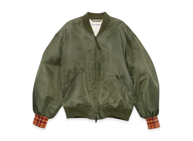 Acne Studios Satin Bomber Jacket "Olive Green"