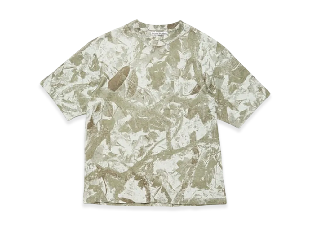 Acne Studios Crew Neck T-Shirt Relaxed Unisex Fit "Concrete Grey Camo"