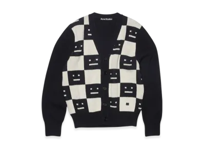 Acne Studios Wool Knit Cardigan "Black/Oatmeal Melange"