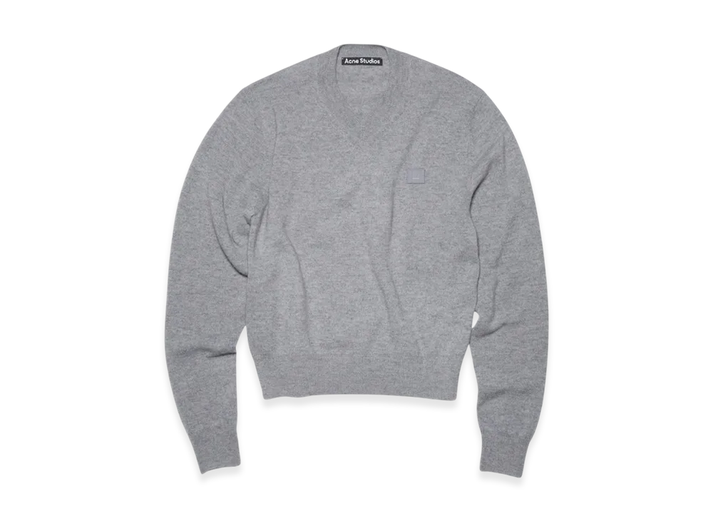 Acne Studios Wool V-Neck Sweater "Grey Melange"