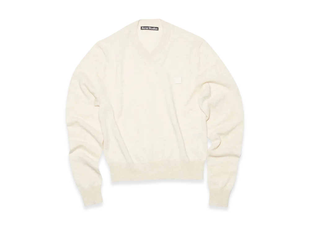 Acne Studios Wool V-Neck Sweater "Oatmeal Melange"