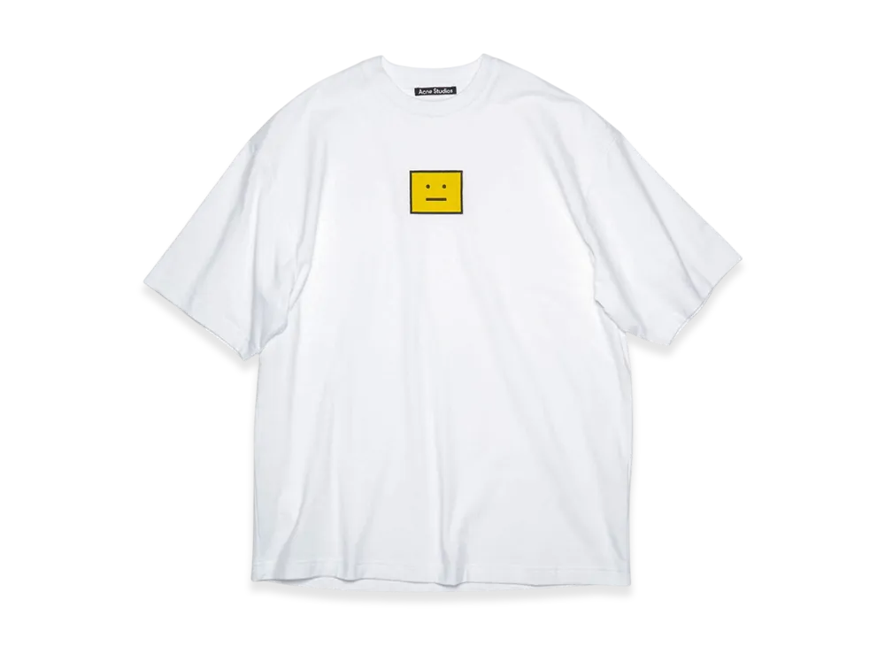Acne Studios Yellow Face Patch T-Shirt "White/Yellow"