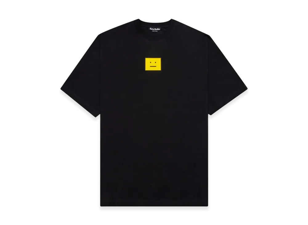 Acne Studios Yellow Face Patch T-Shirt "Black/Yellow"