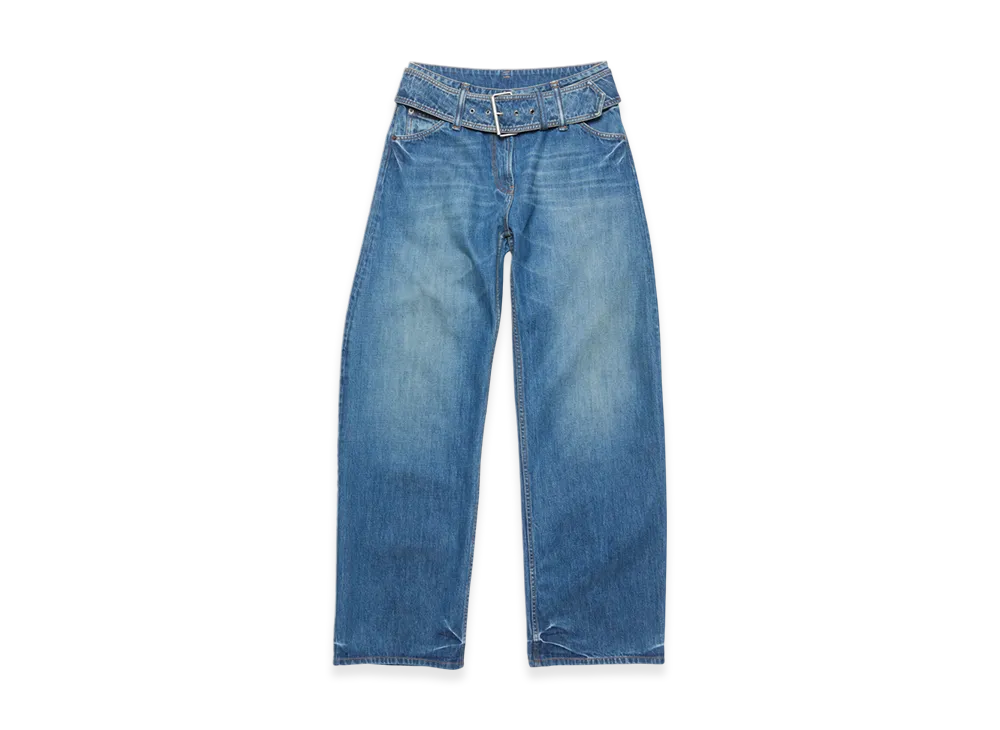 Acne Studios Belted Denim Trousers "Mid Blue"