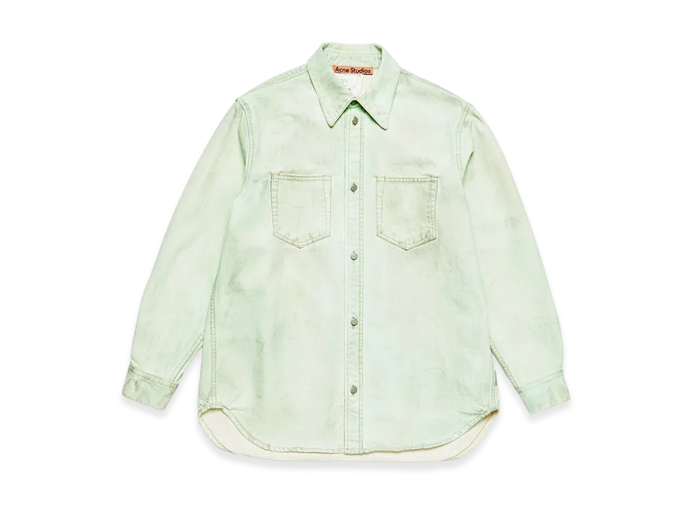 Acne Studios Denim Button Up Shirt Relaxed Fit "Mint Green"