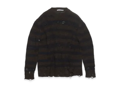Acne Studios Distressed Stripe Jumper "Warm Charcoal Grey/Black"