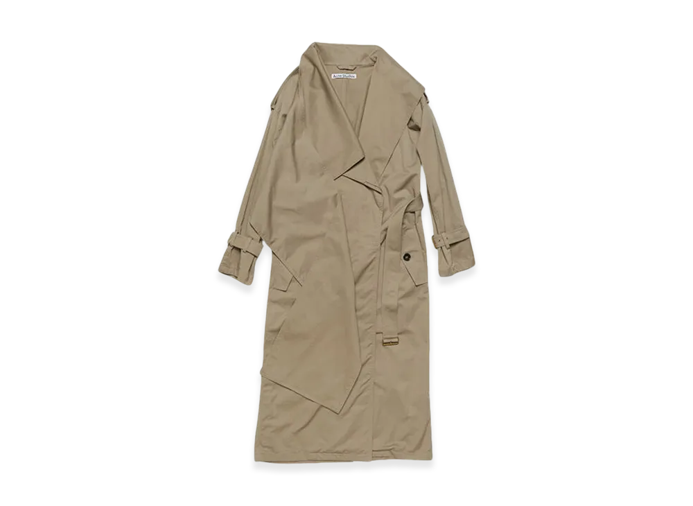 Acne Studios Scarf Collar Trench Coat "Mud Brown"