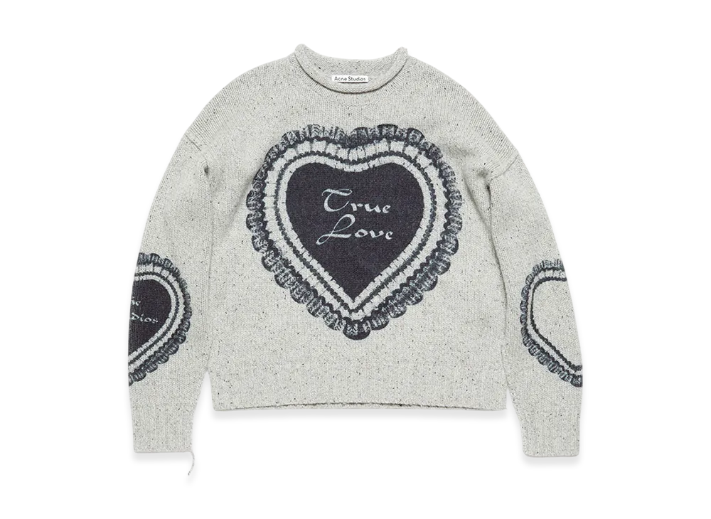 Acne Studios Printed Wool Blend Jumper "Light Grey"