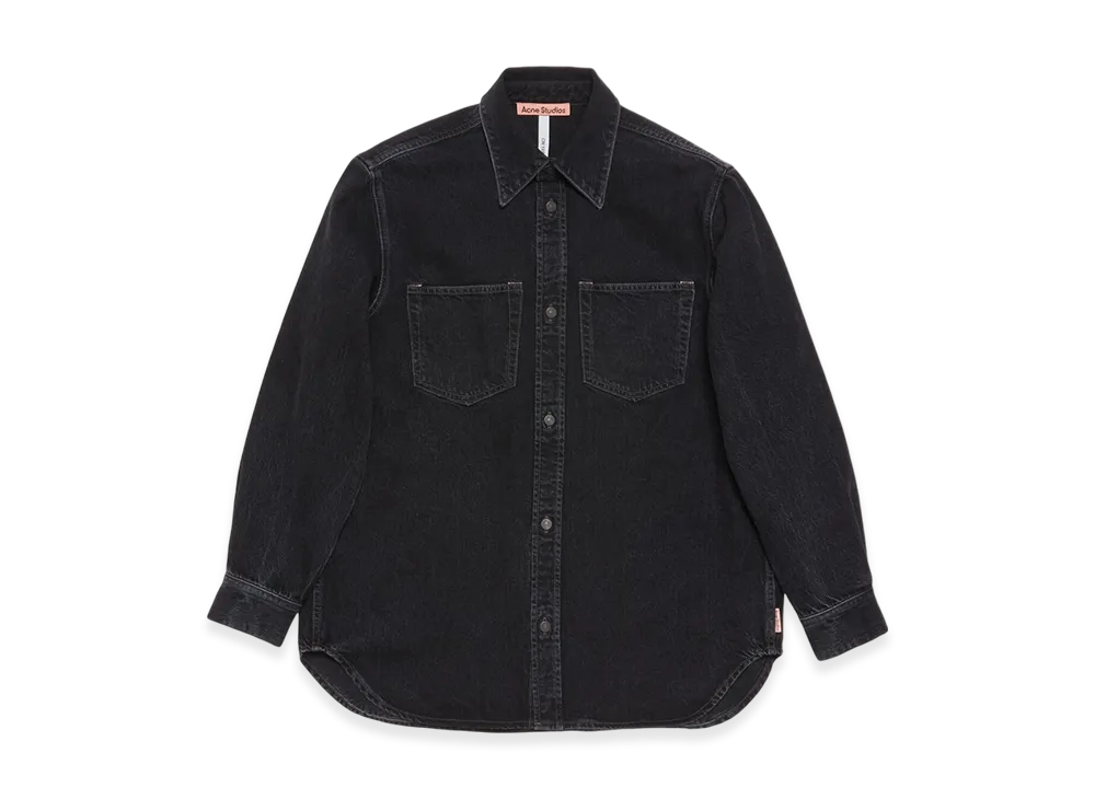 Acne Studios Relaxed Fit Denim Button Up Shirt "Black"