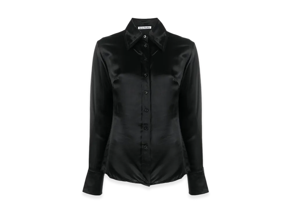Acne Studios Satin Finish Button Up Shirt "Black"