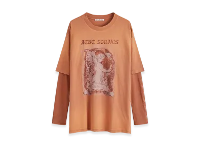 Acne Studios Layered Print T-Shirt "Rust Red"