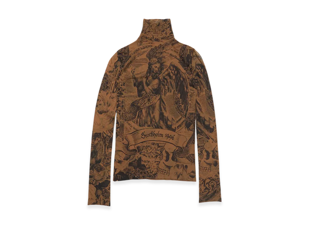 Acne Studios Printed Seamless T-Shirt "Camel/Black"