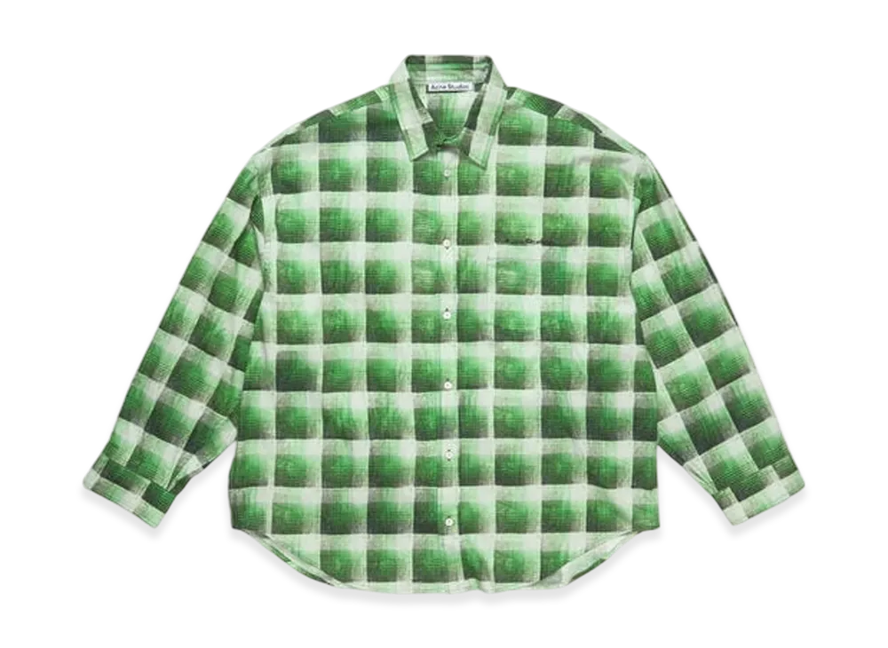 Acne Studios Check Button Up Shirt "Green"