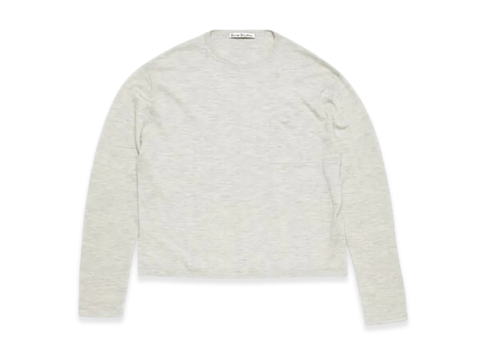Acne Studios Crew Neck Jumper Cashmere "Light Grey Melange"