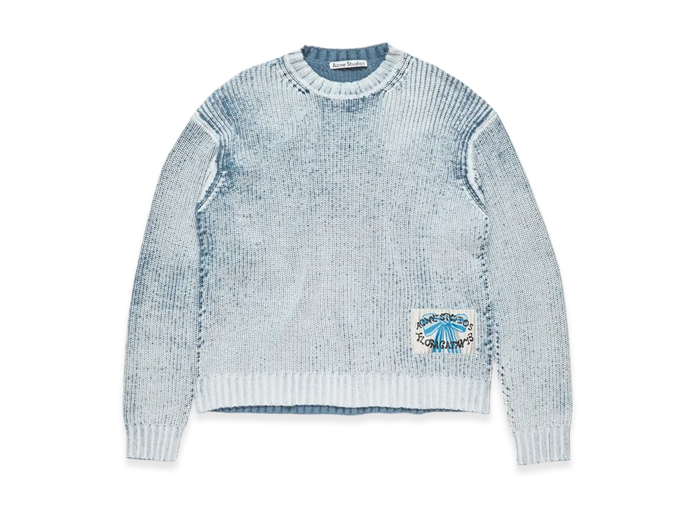 Acne Studios Crew Neck Jumper "Denim Blue/White"