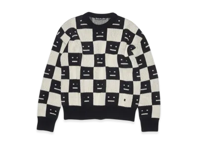 Acne Studios Crewneck Wool Sweater "Black/Oatmeal Beige"