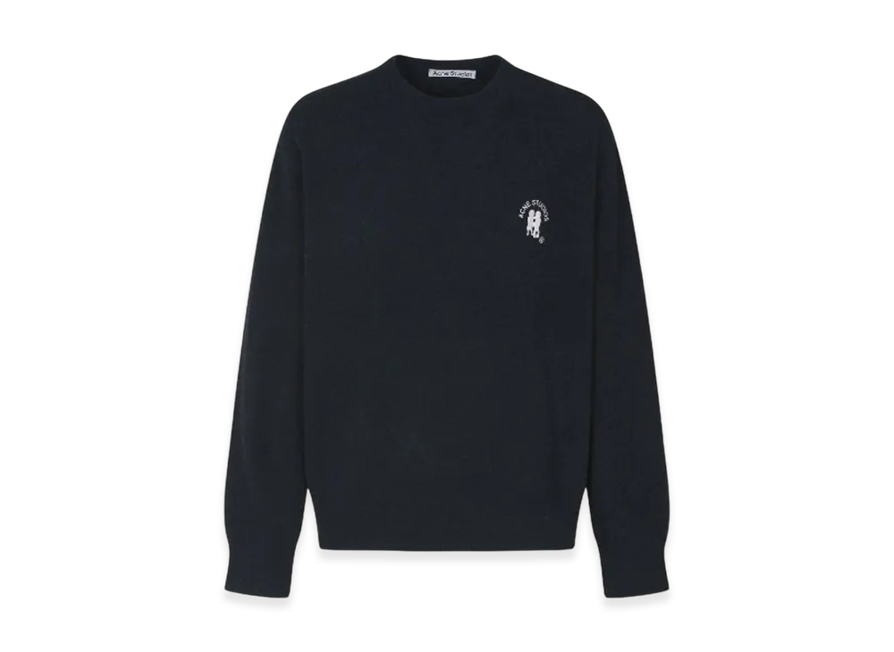 Acne Studios Embroidered Logo Jumper "Dark Navy Melange"