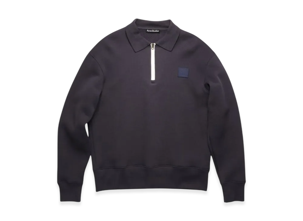 Acne Studios Ferd Face Half Zip Sweatshirt "Navy"