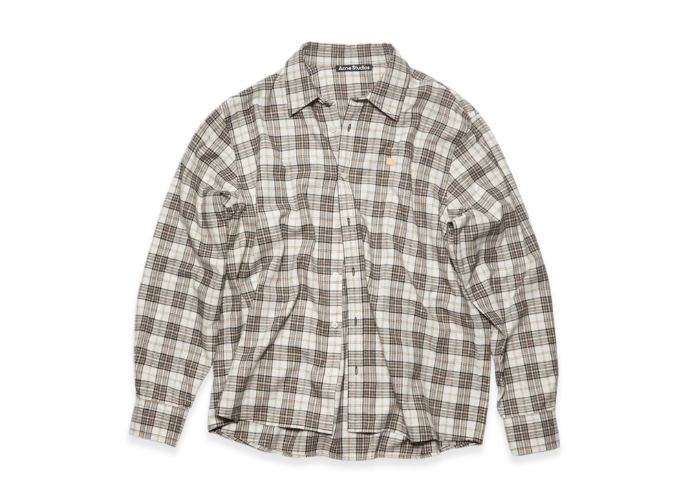 Acne Studios Flannel Check Button-Up Shirt "White/Black"