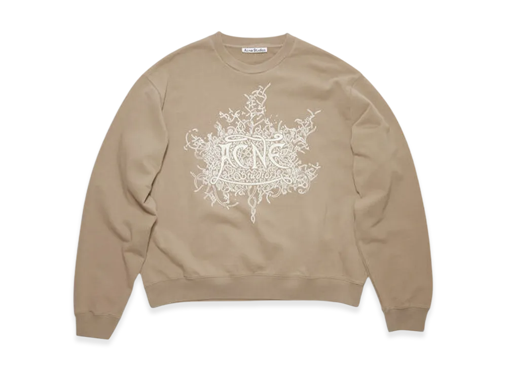 Acne Studios Glow in The Dark Logo Sweater "Dark Beige"