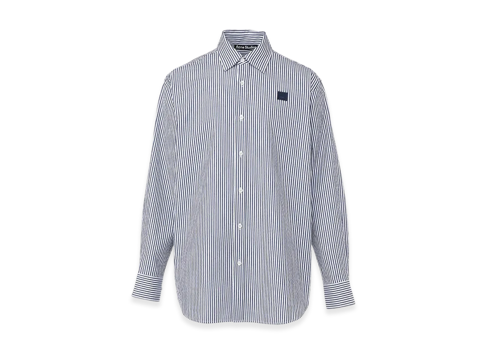Acne Studios Logo Patch Striped Casual Shirts "White/Blue"