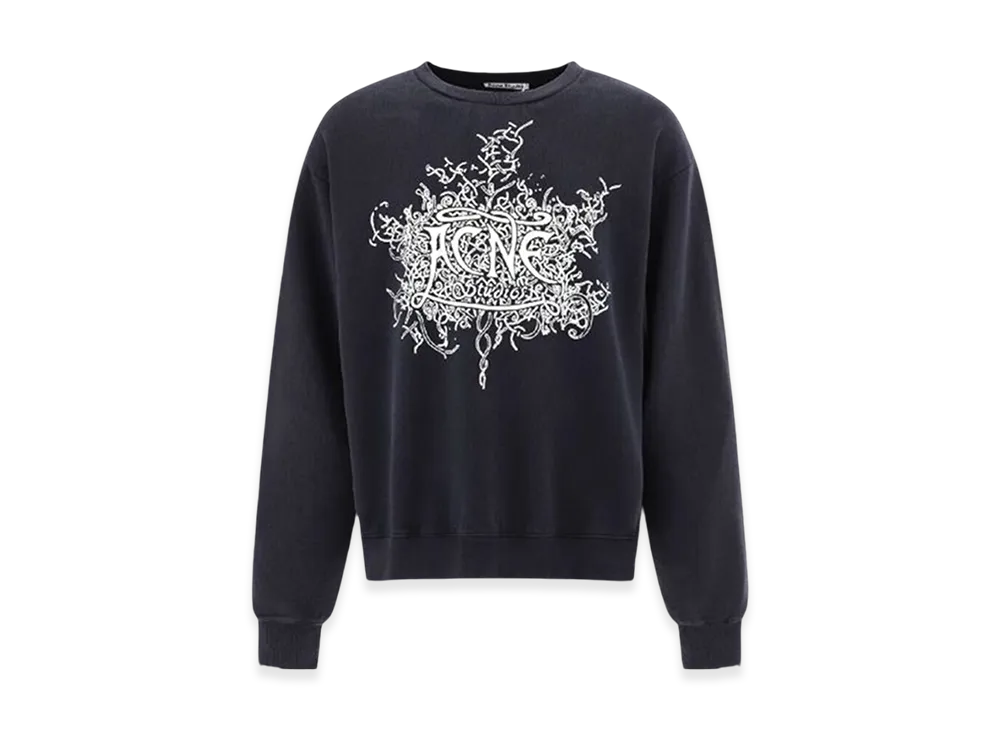 Acne Studios Neon Logo Crew Neck Sweatshirt "Black"