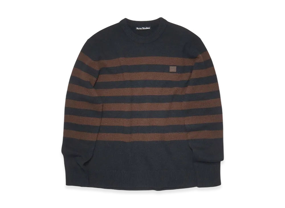 Acne Studios Nimah Stripe Face Sweater "BLACK/BROWN"