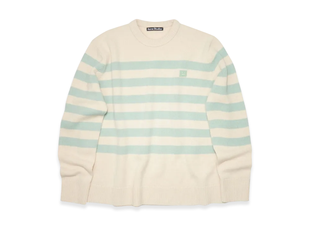 Acne Studios Nimah Stripe Face Sweater "Beige/Green"