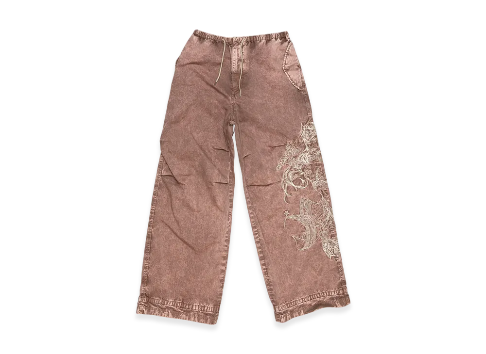 Acne Studios Trousers Embroidered "Old Pink Rust/Orange"