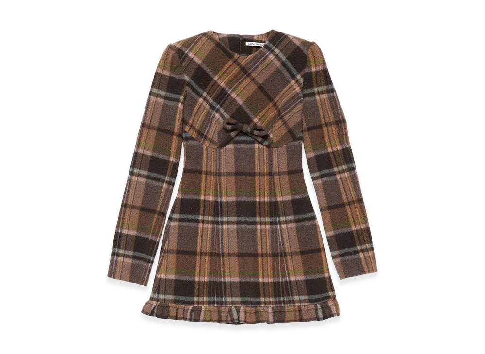 Acne Studios Wool Mini Dress "Multi Brown"