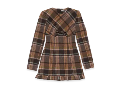 Acne Studios Wool Mini Dress "Multi Brown"