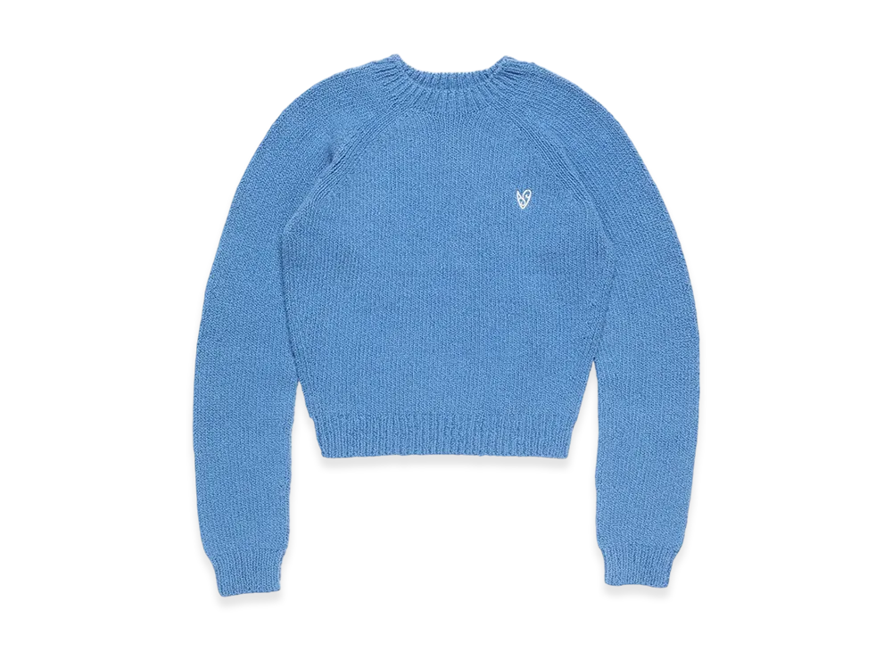 Acne Studios Cropped Crewneck Sweater "Ocean Blue"
