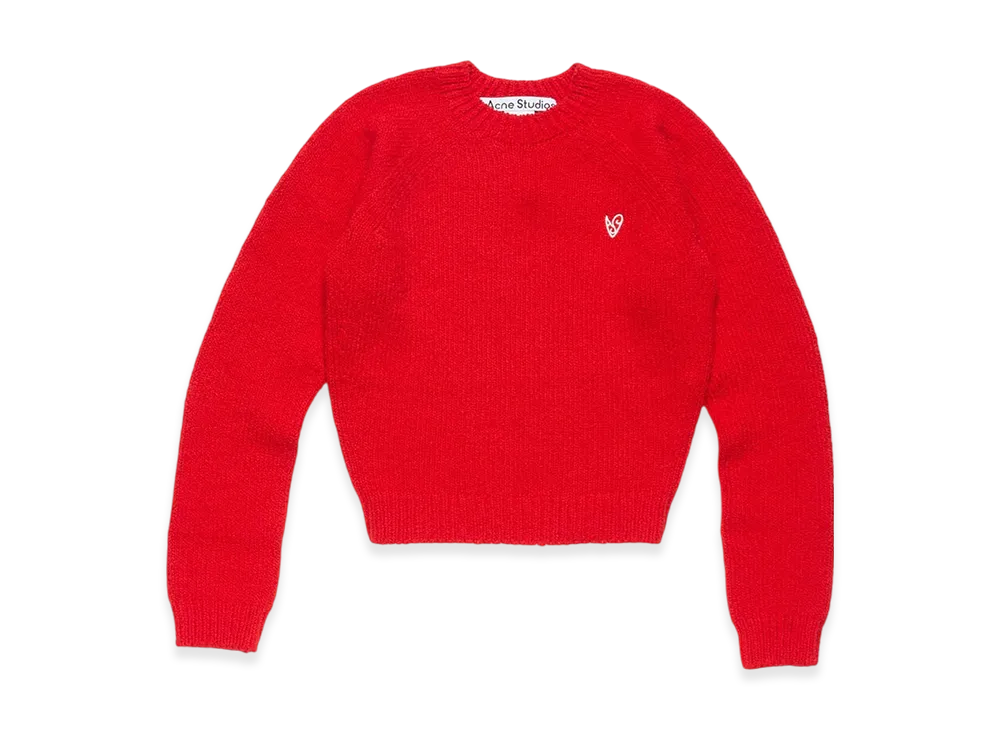 Acne Studios Cropped Crewneck Sweater "Bright Red"