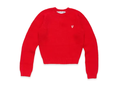 Acne Studios Cropped Crewneck Sweater "Bright Red"
