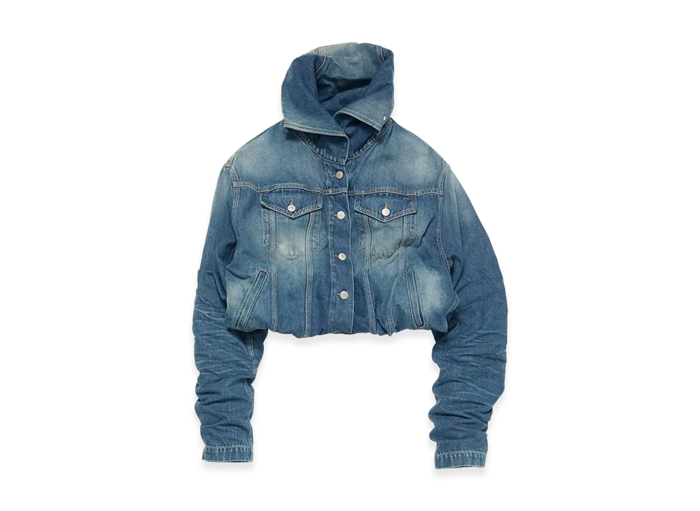 Acne Studios Crinkle Denim Jacket "Mid Blue"