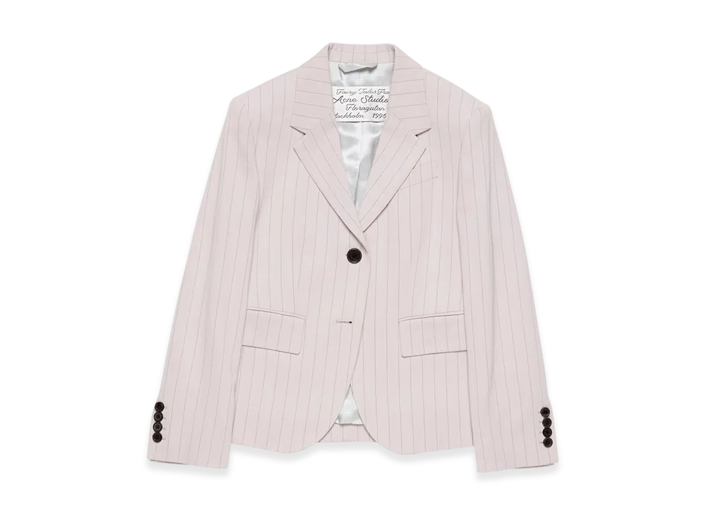 Acne Studios Single-Breasted Pinstripe Jacket "Taupe Beige"