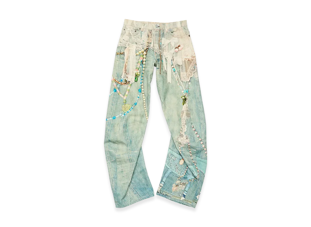 Acne Studios Relaxed Fit Jeans - 2006 "White/Green"