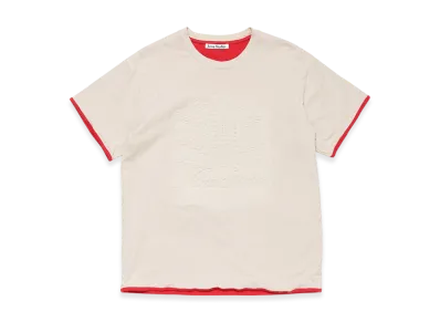 Acne Studios Embossed Logo Tee "White/Red"