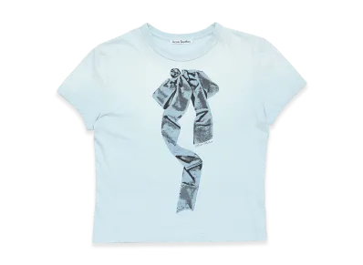 Acne Studios Printed Tee - Fitted Style "Light Blue"