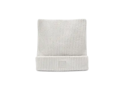 Acne Studios Face Logo Square Beanie - Yak "Oatmeal Melange"