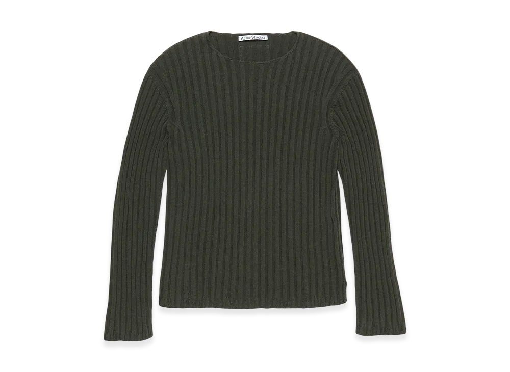 Acne Studios Ribbed Crewneck Knitwear "Vintage Green"