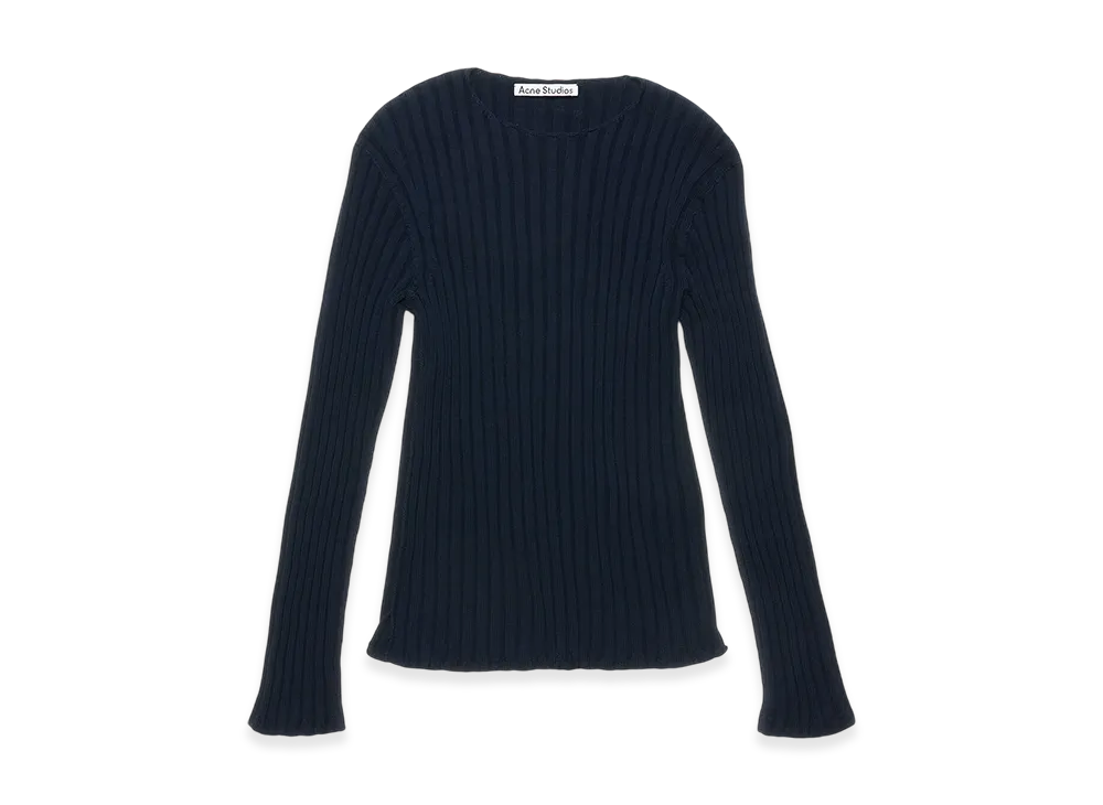 Acne Studios Ribbed Crewneck Knitwear "Navy/Navy"