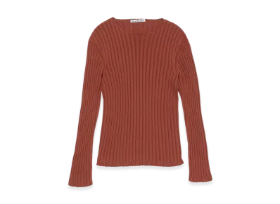 Acne Studios Ribbed Crewneck Knitwear "Terracotta Red"