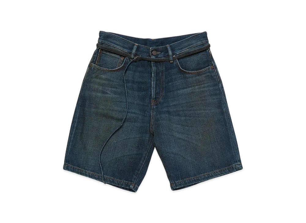 Acne Studios Belted Denim Shorts - Loose Fit "Dark Blue"
