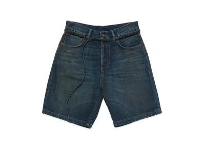 Acne Studios Belted Denim Shorts - Loose Fit "Dark Blue"