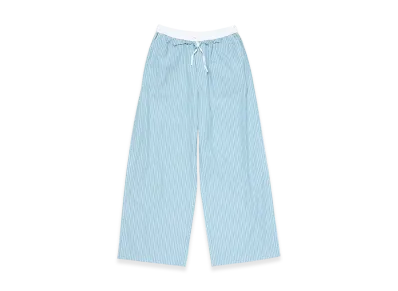 Acne Studios Striped Cotton Trousers "Turquoise Blue"