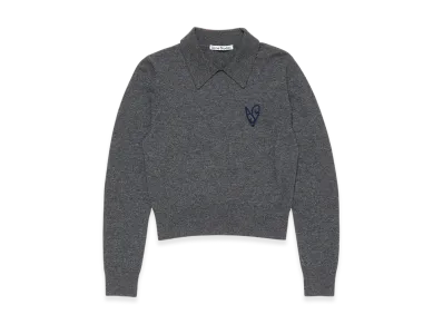 Acne Studios Yak Wool Polo Sweater "Dark Grey Melange"