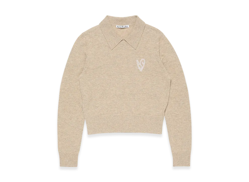 Acne Studios Yak Wool Polo Sweater "Oat Beige"